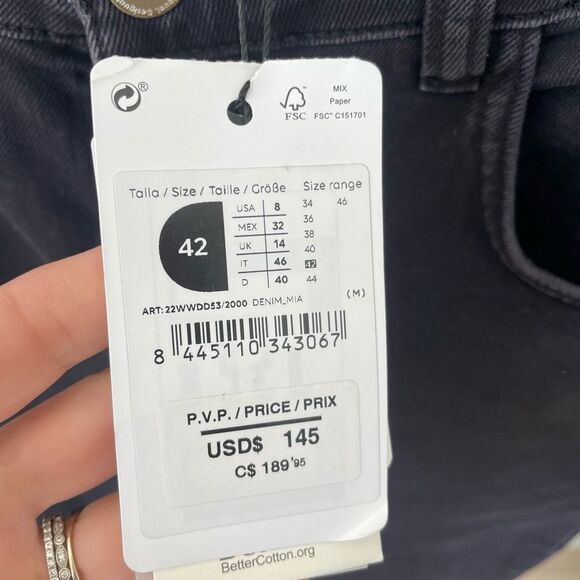 Desigual Black Jeans with Embroidered Purple Daisy - Picture 3 of 6